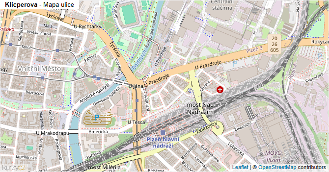 Klicperova - mapa ulice