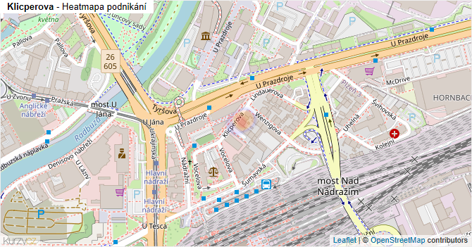 Klicperova - mapa podnikání