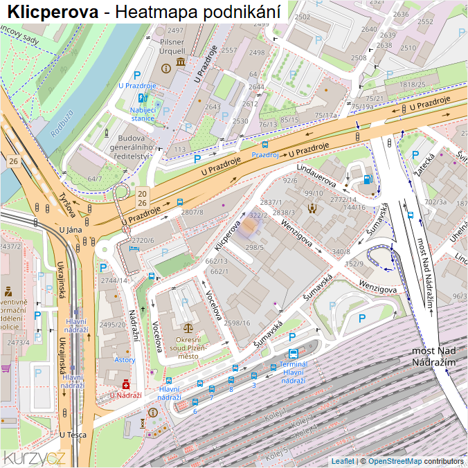 Mapa Klicperova - Firmy v ulici.
