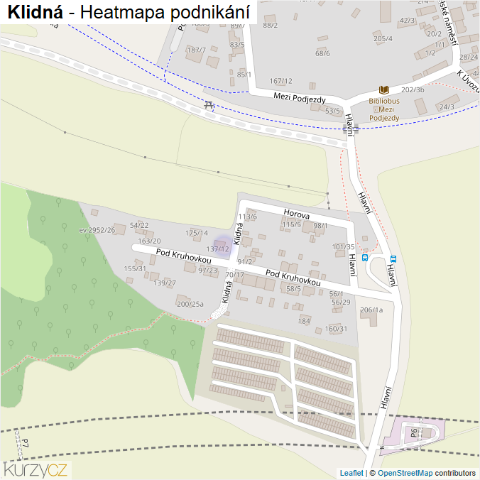 Mapa Klidná - Firmy v ulici.
