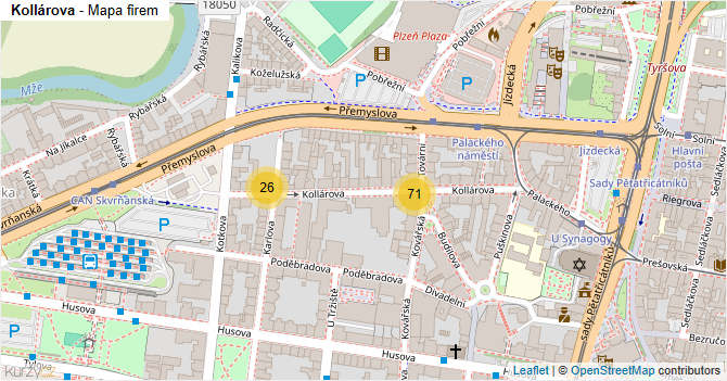 Kollárova - mapa firem