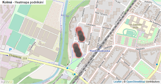 Kolmá - mapa podnikání