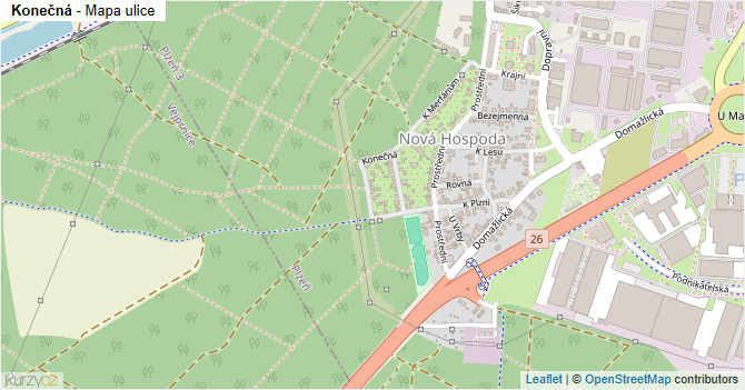 Konečná - mapa ulice