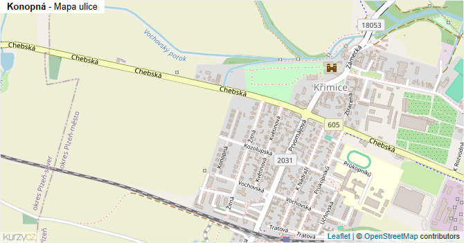 Konopná - mapa ulice