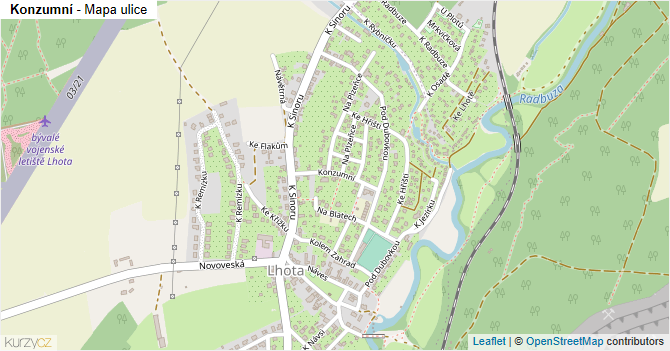 Konzumní - mapa ulice