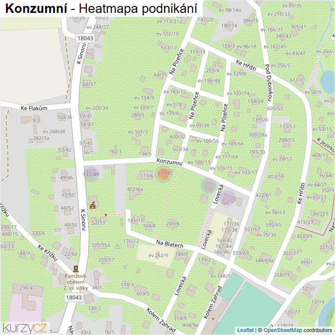 Mapa Konzumní - Firmy v ulici.