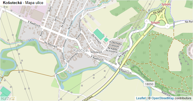 Košutecká - mapa ulice