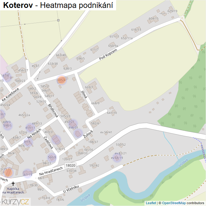 Mapa Koterov - Firmy v části obce.