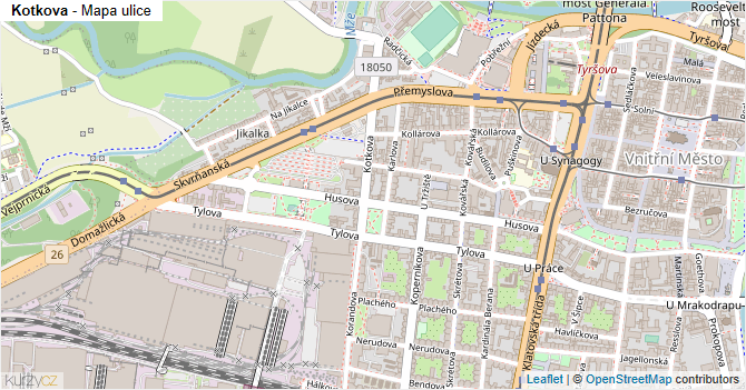 Kotkova - mapa ulice