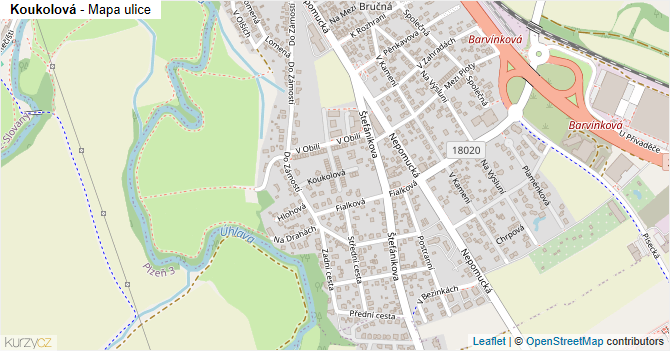 Koukolová - mapa ulice