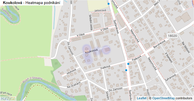 Koukolová - mapa podnikání