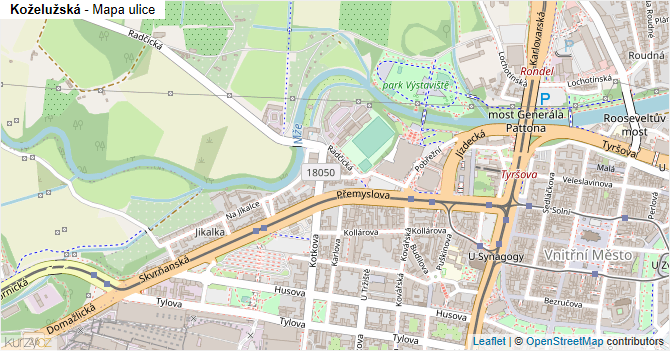 Koželužská - mapa ulice