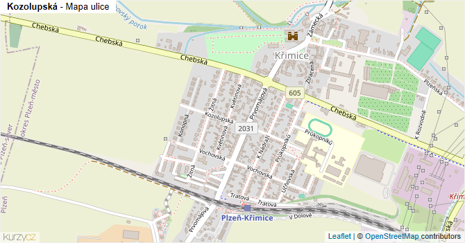 Kozolupská - mapa ulice