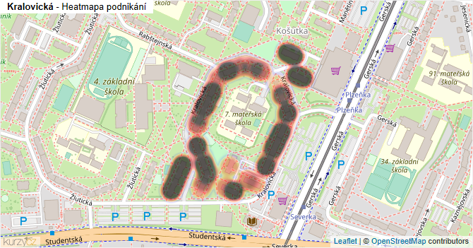 Kralovická - mapa podnikání
