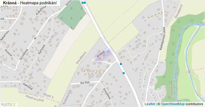 Krásná - mapa podnikání