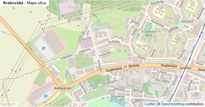 Krašovská - mapa ulice