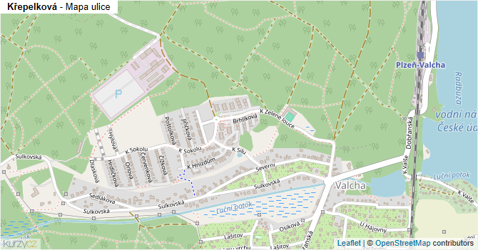 Křepelková - mapa ulice