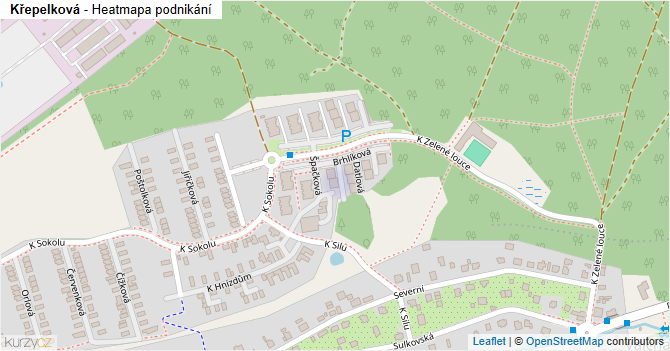Křepelková - mapa podnikání