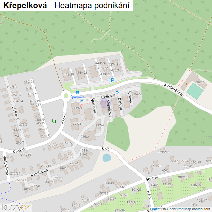 Mapa Křepelková - Firmy v ulici.