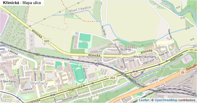 Křimická - mapa ulice