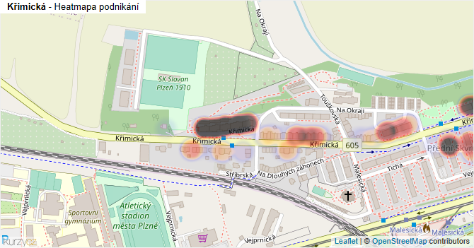 Křimická - mapa podnikání
