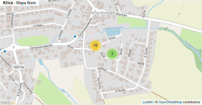 Křivá - mapa firem