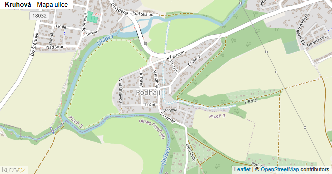 Kruhová - mapa ulice