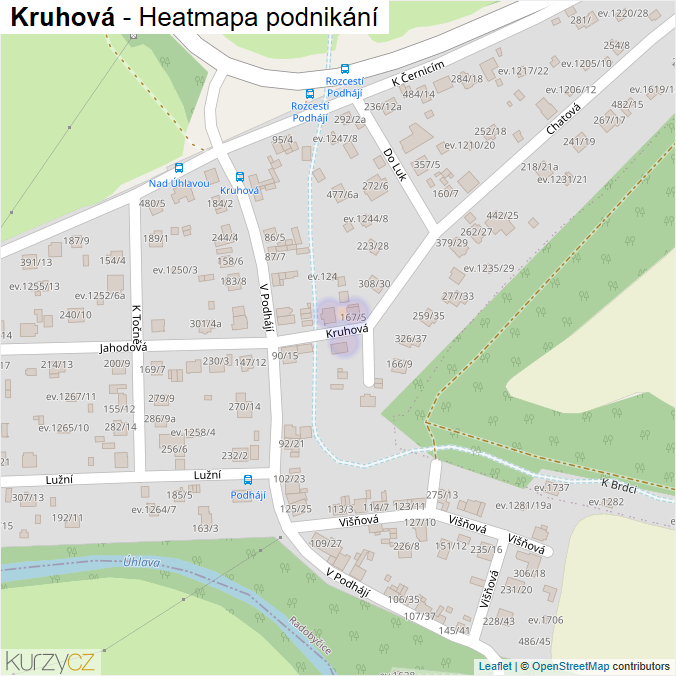Mapa Kruhová - Firmy v ulici.
