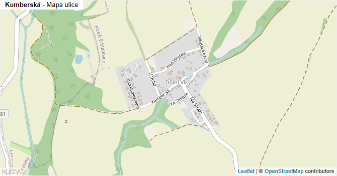 Kumberská - mapa ulice