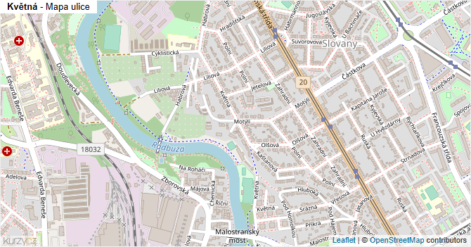 Květná - mapa ulice