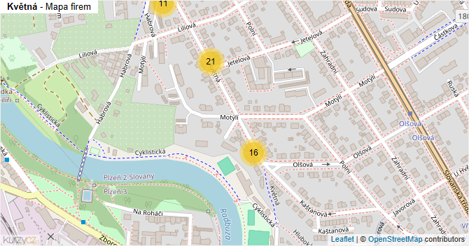 Květná - mapa firem