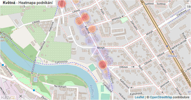 Květná - mapa podnikání