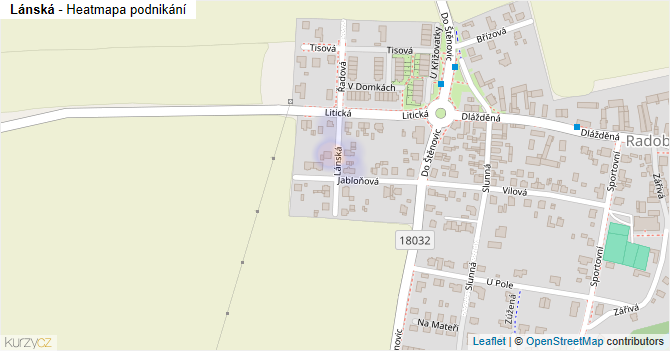 Lánská - mapa podnikání