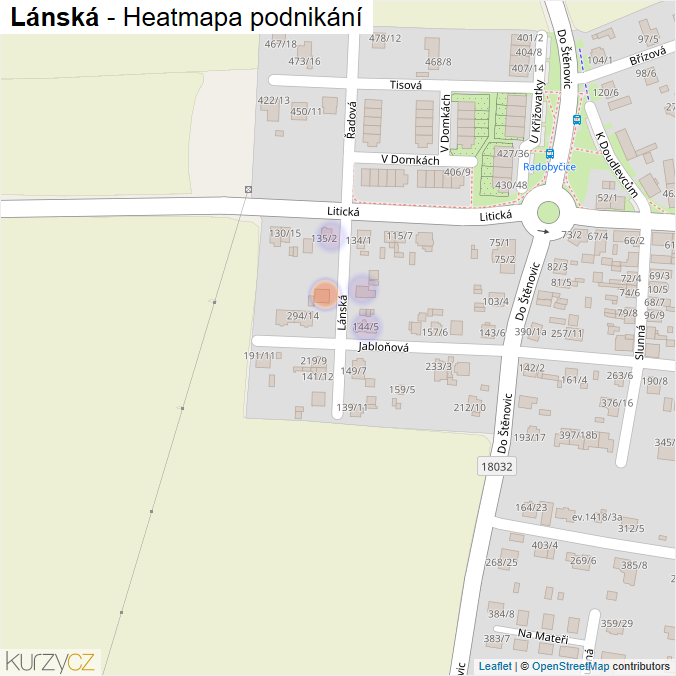 Mapa Lánská - Firmy v ulici.