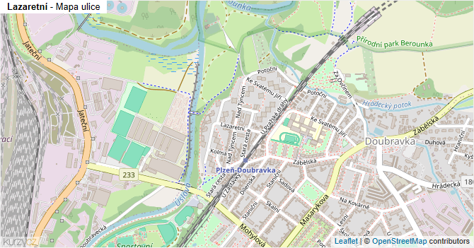 Lazaretní - mapa ulice