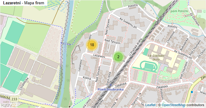 Lazaretní - mapa firem