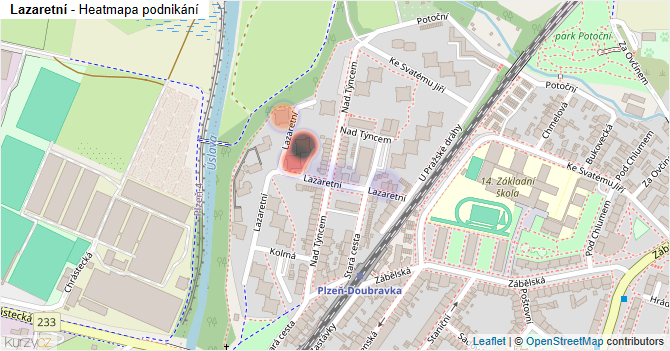 Lazaretní - mapa podnikání