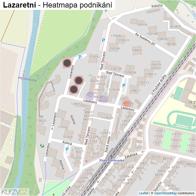 Mapa Lazaretní - Firmy v ulici.