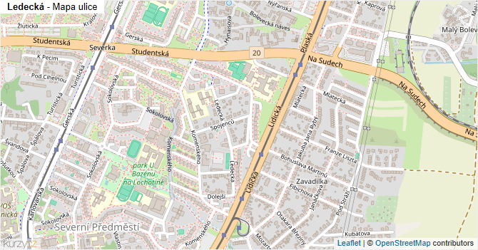 Ledecká - mapa ulice