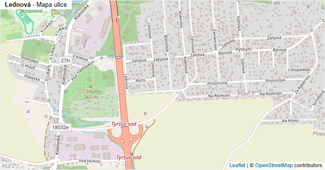 Lednová - mapa ulice