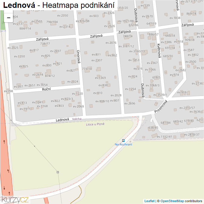 Mapa Lednová - Firmy v ulici.