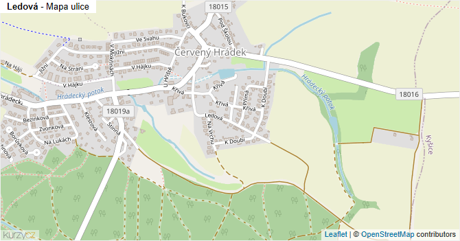 Ledová - mapa ulice