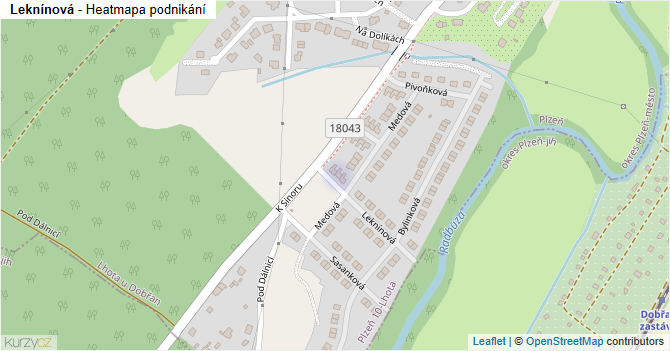Leknínová - mapa podnikání