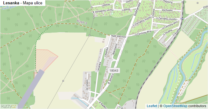Lesanka - mapa ulice