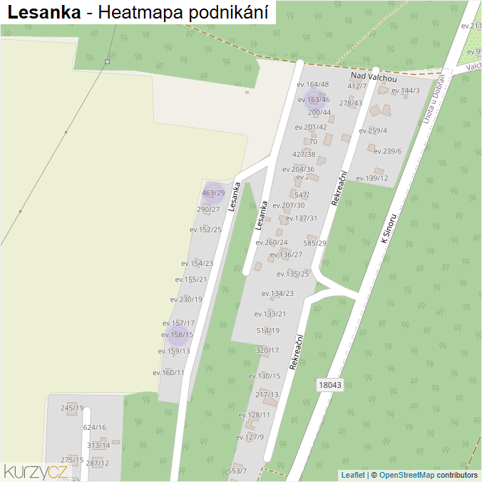 Mapa Lesanka - Firmy v ulici.