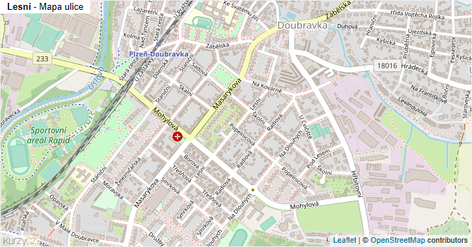 Lesní - mapa ulice