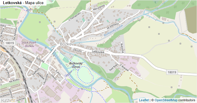 Letkovská - mapa ulice