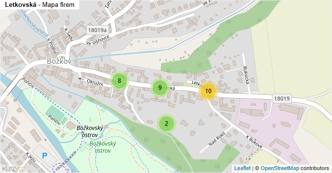 Letkovská - mapa firem