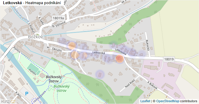 Letkovská - mapa podnikání
