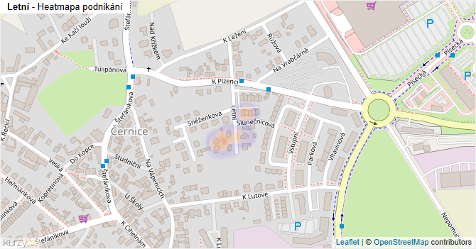 Letní - mapa podnikání